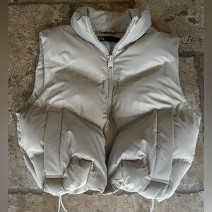 Zara Cream Puffer Vest